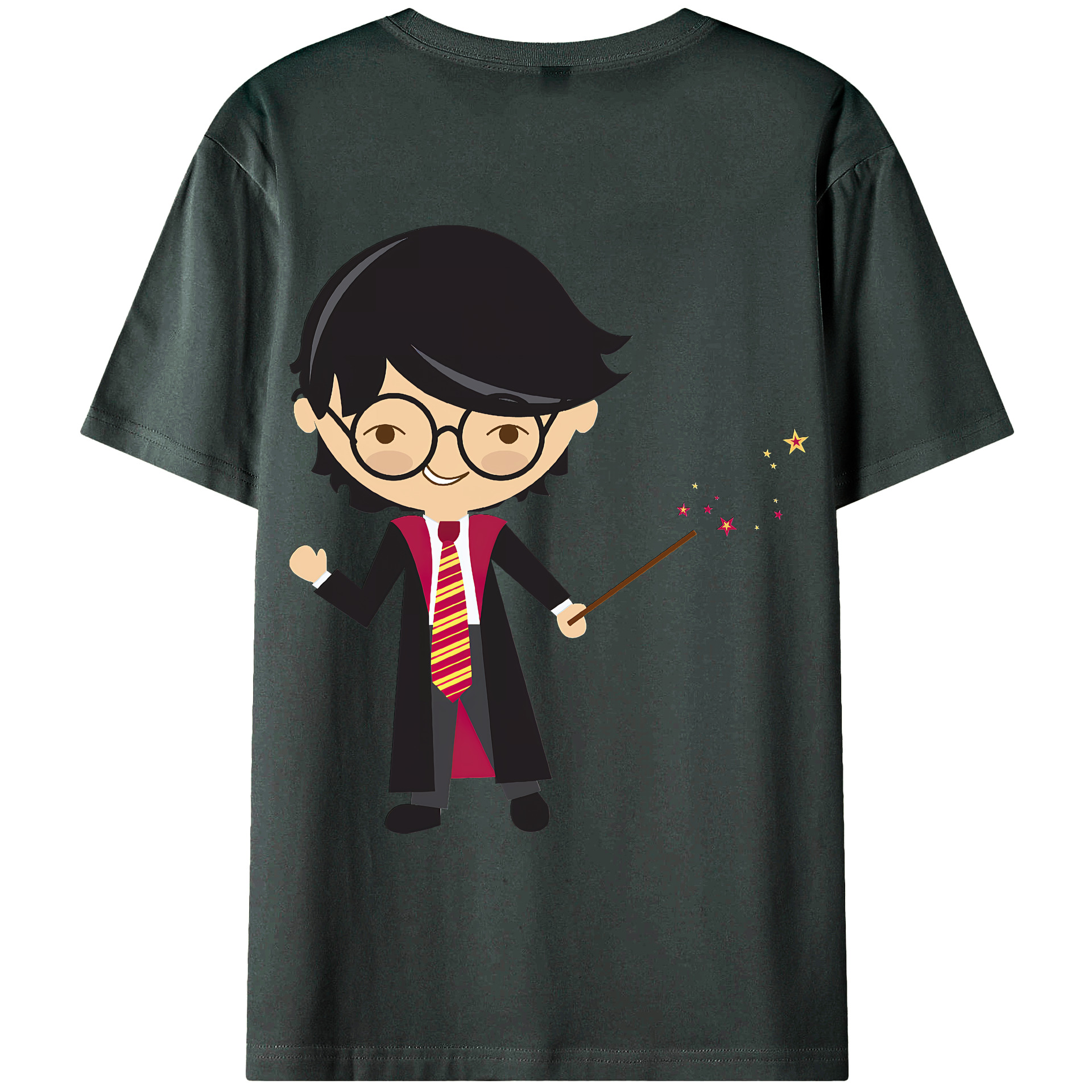 （画像用） Harry Potter ハリー・ポッターシリーズ 綿100％ メンズ半袖Tシャツ（バックプリント） 通気性